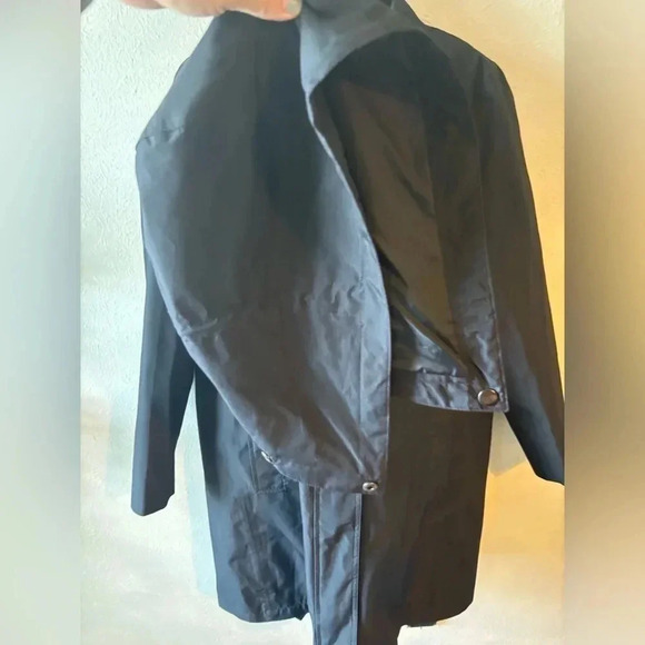 Lands' End Black Trench Coat - Picture 6 of 11